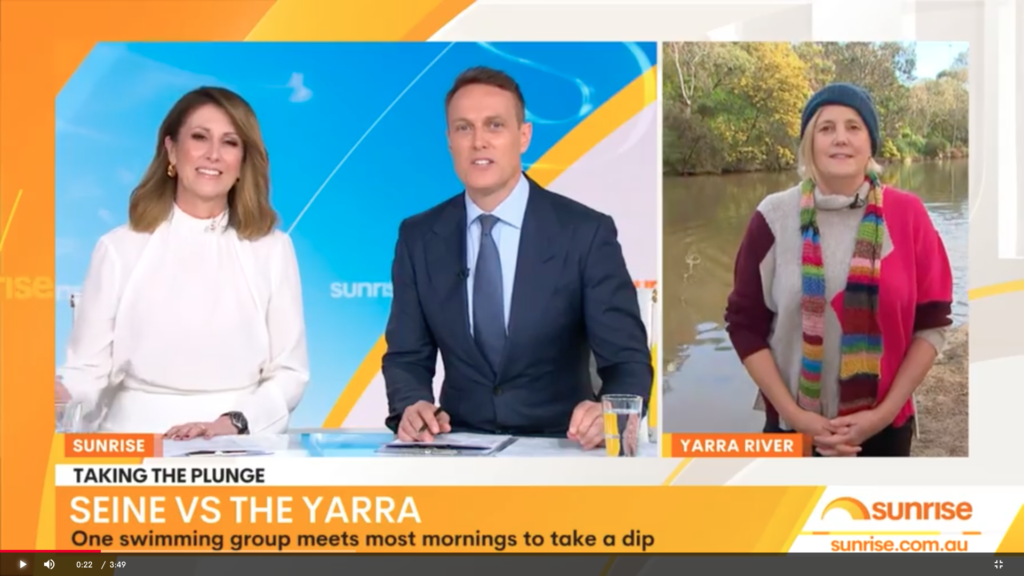 7 Sunrise Interview on swimming in the Yarra